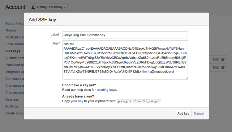 Screenshot of Bitbucket interface