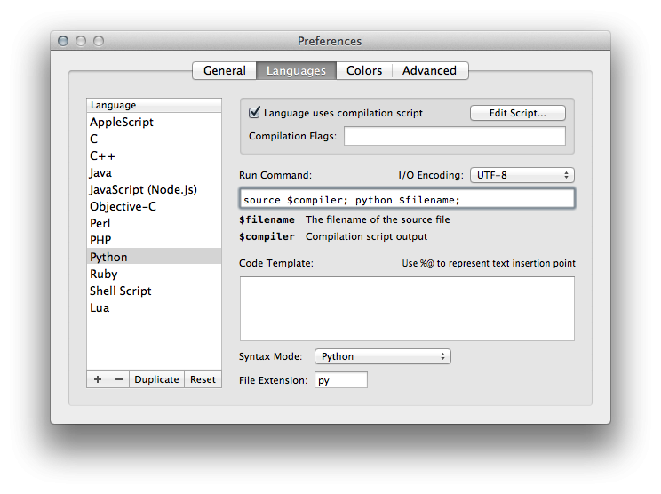 Screenshot of CodeRunner interface